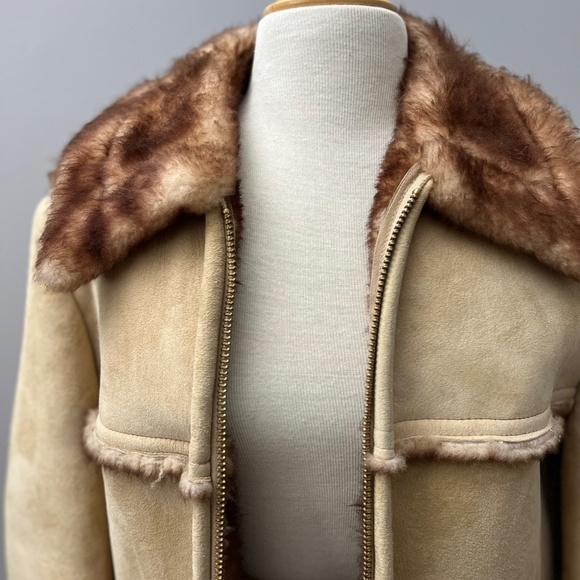 Pristine Vintage Stratojac Sheepskin Shearling Leather Jacket Sz 40 - Picture 12 of 16